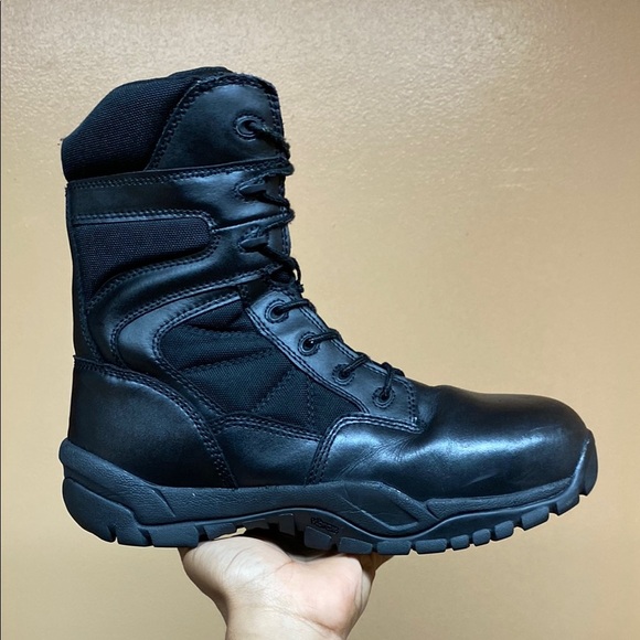 Rockport Vibram Black Tactical Genuine Leather Combat Boots - Picture 4 of 17